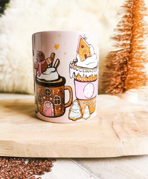 Tasse de chocolat chaud & friandises à Noël